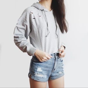 π₯Gray cropped hoodie